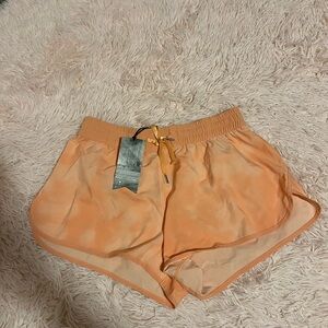 Stori Orange Athletic Shorts Lightweight Elastic Waist